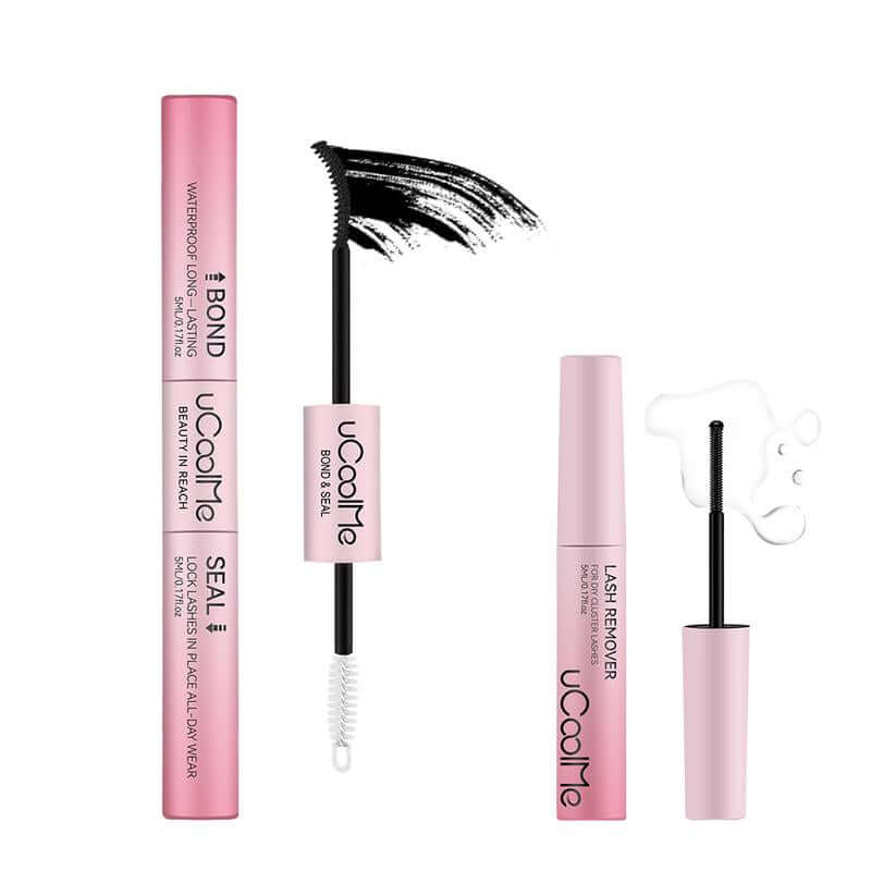 [Upgrade New] Ucoolme Lashes 2In1 Bond & Seal Waterproof Glue for Lashes Cluster Strong Hold for Beginner Friend Makeup Glue & Remover