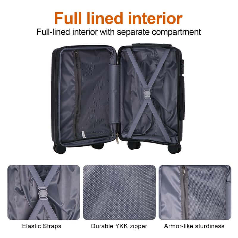 AAIVV 20Inch Luggage Expandable Carry on PP Hardside Suitcase with TSA Lock Spinner Wheels Durable Free Shoe Bag Gift for Back to School Luggagesets