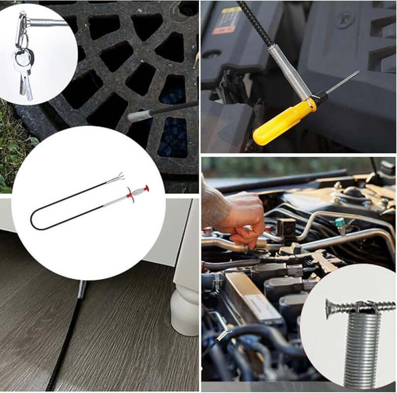 Flexible Grabber Claw Pick up Reacher Tool with 4 Claws Bendable Hose Pickup Reaching Assist Tool for Litter Pick, Home Sink, Drains, Toilet(78.74 Inches)