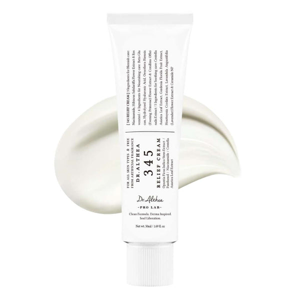 Dr.Althea 345 Relief Cream, Daily Face Moisturizer, Blemish Relief Care, Soothing Recovery & Moisture, Korean Vegan Skin Care for All Skin Types, 1.69 Fl Oz (Pack of 1)