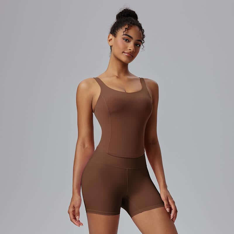 AFZ Two-Piece Set Women'S Solid round Neck Tee & High Waist Biker Shorts Tracksuit Set, Casual Sportswear for Indoor Outdoor Wear, Gymwear, Yoga Tracksuit Set, Workout Sets Women, Fitness Clothes