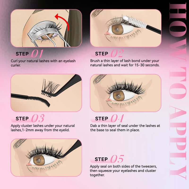 [Upgrade New] Ucoolme Lashes 2In1 Bond & Seal Waterproof Glue for Lashes Cluster Strong Hold for Beginner Friend Makeup Glue & Remover