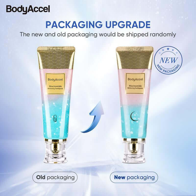 Bodyaccel Whitening Toothpaste -Niacinamide Peach Mint Flavor | Vegan, Fluoride-Free, Antiplaque & Fresh Breath | Oral Hygiene Essentials-Max