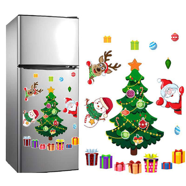 1Set Christmas Refrigerator Magnets,Christmas Tree Magnets for Fridge Stickers Decoration， Adorable Xmas Stickers for Kids Toddlers, DIY Fridge Santa Reindeer Snowman for Fridge Garage Kitchen Metal Door Christmas Decoration 2025
