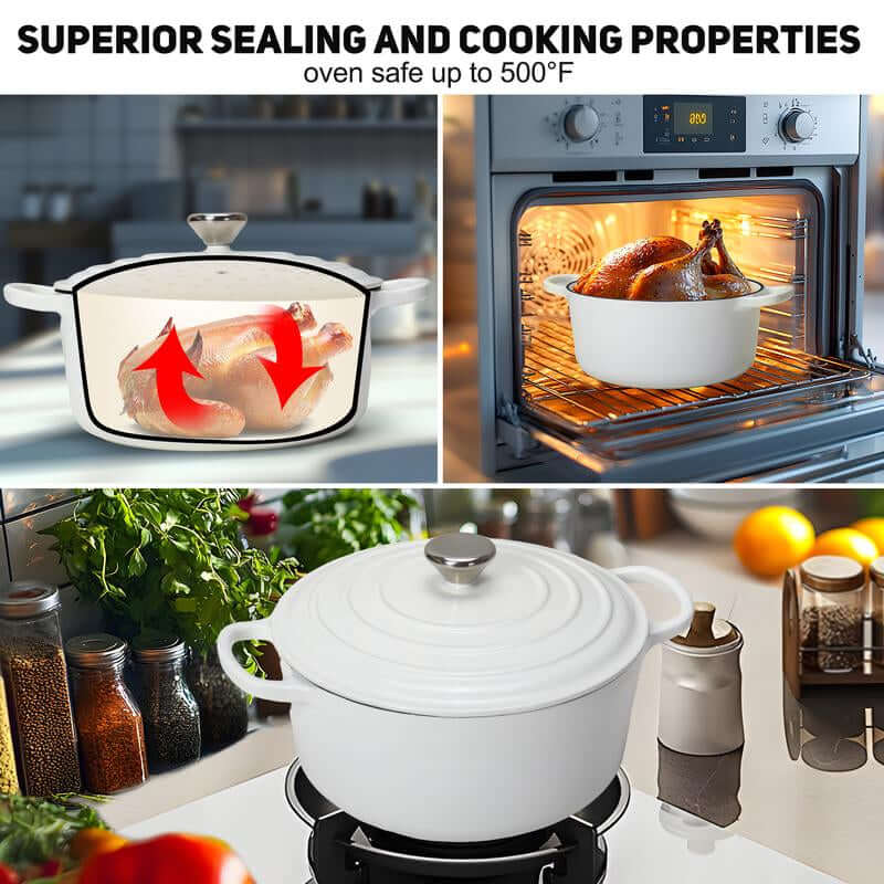 Enameled Cast Iron Dutch Oven with Proofing Basket, Non-Stick Ovenproof Casserole Pot, Pink Dutch Oven for Braising, Stews, Roasting & Bread Baking 5Litres-26Cm