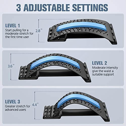 NNUIBY Back Stretcher for Lower Back Pain Relief, 3 Level Back Cracking Device for Herniated Disc, Scoliosis, Back Cracker Board,Spine Decompression